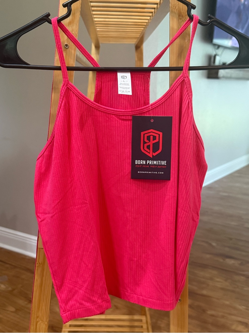 NWT Born Primitive Women's Hot Pink Ribbed Tank Top